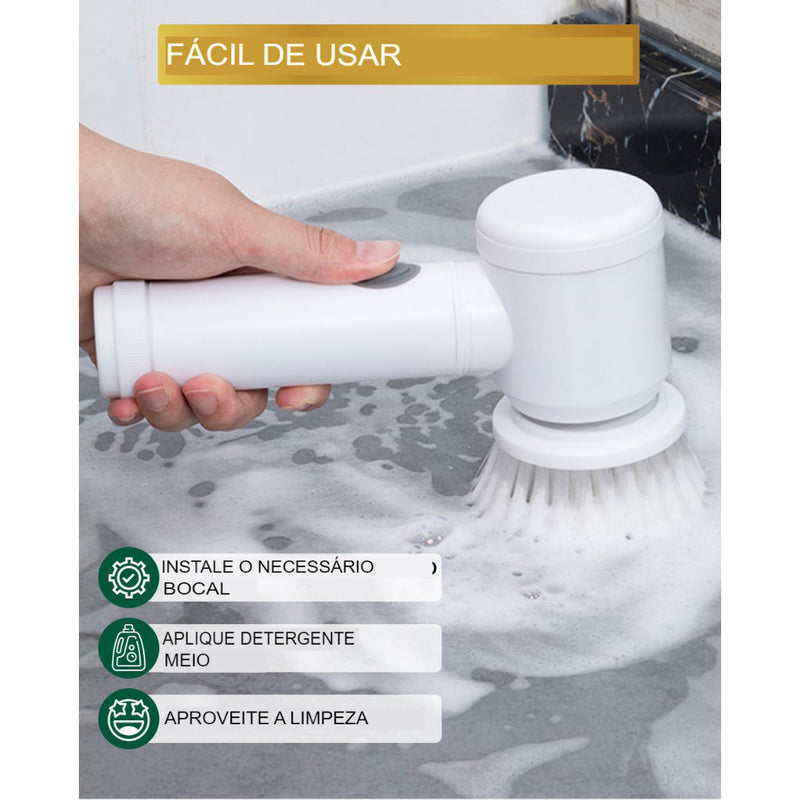 Escova de Limpeza Elétrica Multifuncional para cozinha e banheiro